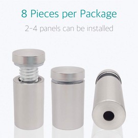 1/2" x 3/4" Wall Sign Standoff Mounting Hardware Kit - Lantee 8 Pcs 12 x 20mm Glass Standoffs Mounts Screws, Stainless Steel Standoff Bolts