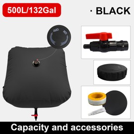 Large Capacity Water Storage Bladder 500L/132Gal Portable Water Tank Foldable Soft Water Bag for Gardening, Drought Resistance, Fire Prevention, Emergency Water, Agricultural Irrigation