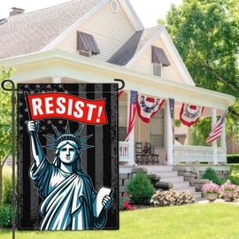 NASIAN Statue of Liberty Resist Garden Flag Resist Hate Equality Garden Flags for Outside 12x18 Double Side Against Anti Racism Political No Kings Protest Yard Sign Outdoor Decor