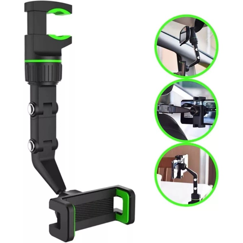 MIITONG Soporte Multifuncional Teléfono Con Espejo Retrovisor 360°