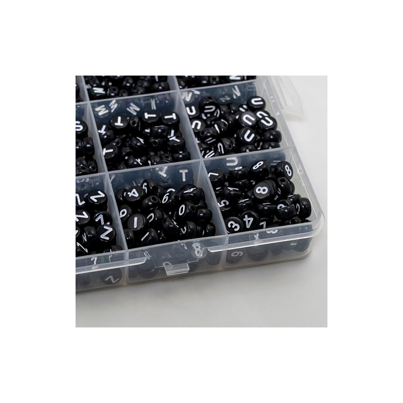 WangLaap 1450Pcs Acrylic 4x7mm Round Letter Beads Kits Alphabet A-Z