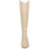 Allegra K Women's Pointed Toe Stiletto Heel Beige Knee High