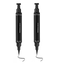 ONarisae Eyeliner Stamp Double-sided Liquid Winged Eyeliner Pencil Smudgeproof Long Lasting 2 Pcs Black