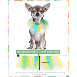 PET SHOW Easter Dog Tutu Collar with Bell Drawstring Tutu Dress for Small Dogs Cats Adjustable Scarf Colorful Pets Costume Party Holiday Puppy Skirt Neck Accessories (Easter)