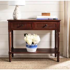 SAFAVIEH Samantha 2-Drawer Console Table | Dark Cherry |
