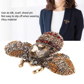 Brooch Jewelry Retro Bee Shape Brooch Animal Fashion Shell Pearl Fashion Gifts Women Brooches Lapel Pin Alloy Attractive Decorative Rhinestones Lapel Pin Ornament for, Metal