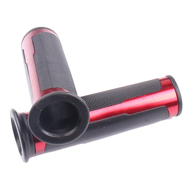 MotorToGo Red Aluminum Handlebar Gel Hand Grips Compatible for 2013