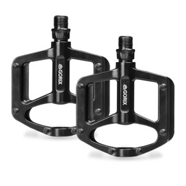GORIX (GX-MA715) Bicycle Pedals, Cross Bike, Flat, Bicycle Pedals, Aluminum, Lightweight, Black, Durable, Road Bike, Mountain Bike, Bicycle Pedals, Replacement Pedals