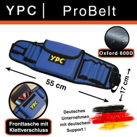YPC ProBelt Professional Tool Belt with Large Nail Pocket, 7 Pockets and a Hammer Loop, Empty Tool Bag, Tool Belt Bag, Craft Belt