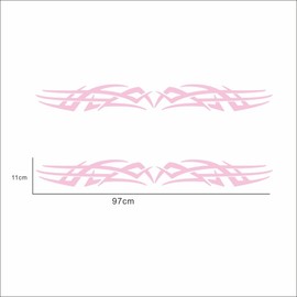 HAIORD Fashion Racing Stripes car Stickers Creative Flame Totem Decorative Hood Front and Rear Windshield Door Vinyl Decal Accessories for car SUV Truck Transporter RV Camper（2PCS (Pink)
