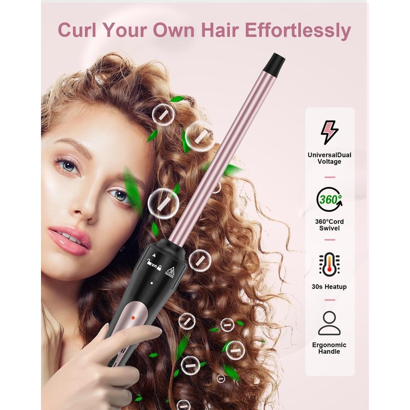 3/8 Inch Curling Iron, Small Curling Wand for Short &