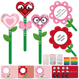 WATINC 36Pcs Mother's Day Flower Paper Craft Kit, Make Your Own Blessing Flowers Bouquets Gifts Crafts Decorations, DIY Art Craft Set Home School Classroom Fun Activities Party Decors for Mom Kids