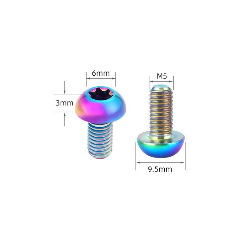 HOUSON 12x Titanium Disc Brake Bolts M5x10 TORX T25 -