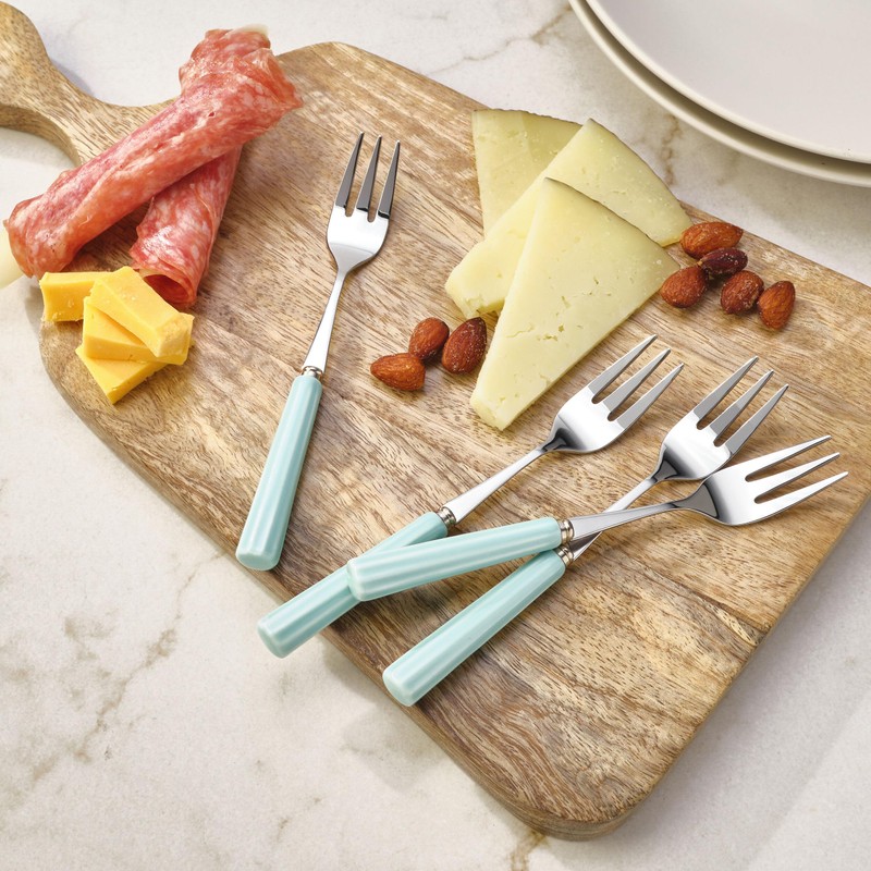 Darbie Angell Happy Collection Appetizer Forks, Set Of 4, Blue