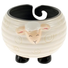 HSHGZSR Yarn Bowl Ceramic Knitting Bowl Large Crochet Bowl Lovely Yarn Ball Storage Holder Cute Sheep Shaped Yarn Holder for Crochet Knitting Yarn Knitting Decoration