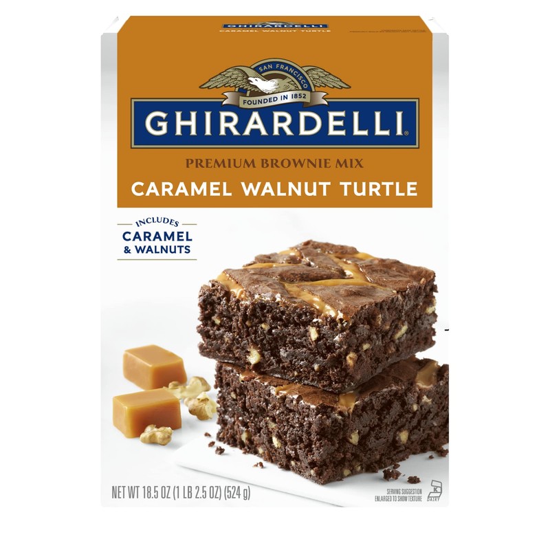 GHIRARDELLI Caramel Walnut Turtle Brownie Mix, 18.5-Ounce (Pack of 12)