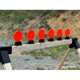 DA Targets 6” Self-Healing Knockdown Targets for Shooting - Bright Fluorescent Orange - Safe Ricochet-Free Design - for Pistol, Handgun - Indoor, Outdoor Use - Perfect for Gun Range Practice