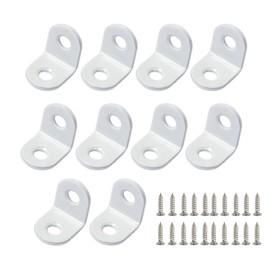 10 Pcs Heavy - Duty Thickened 90° Stainless Steel L - Shaped Corner l Brackets with Screws, Black & White Colors - Ideal for Furniture, Cabinet & DIY Projects RPS-IND