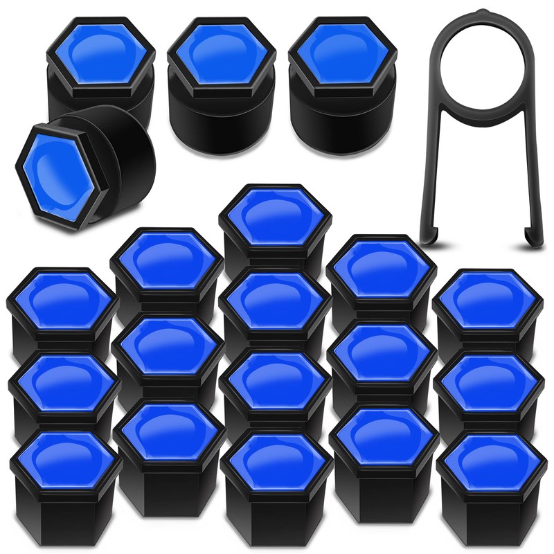 SkinoEu Wheel Nut Covers Locking Bolt Caps Universal Blue Gloss