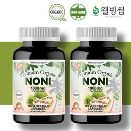 Organic Noni Powder Contains Powdered Noni Granules 240 Veggie Capsules / 유기농 노니 분말 가루 노니과립 함유 240베지캡슐