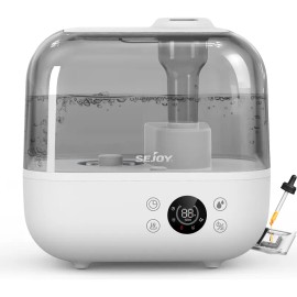Sejoy JSQ-F50A1 Humidificadores Para Dormitorio, Habitación Grande De 5L Niebla Cálida Y Fría Para Familias Plantas Con Sensor De Humedad Integrado Aceite Esencial 127V