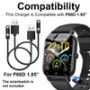 smaate Smart Watch Charger Cables Compatible with Nerunsa P66D 1.85”