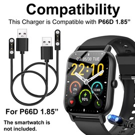 smaate Smart Watch Charger Cables Compatible with Nerunsa P66D 1.85” Smart Watch, 2 PCs