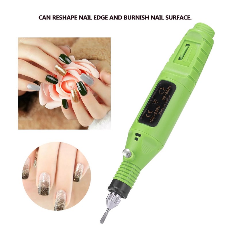Electric Manicure Nail Toe Drilling Machine with Grinding Head Set