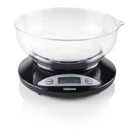 Tristar KW-2430 Küchenwaage Messschüssel 2 kg, Kunststoff, Schwarz