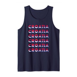 Croatia Croatian Flag Motif Stacked Text Tank Top