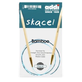 addi Natura Bamboo 60 inch (150cm) US 11 (8.0mm) Circular Knitting Needle, Lightweight, Warm Touch, Standard Tips, Smooth Joins, Blue Pliable Cord Bundle with 10 Artsiga Crafts Stitch Markers