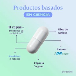 B-FIT Plus Probio 60 Cápsulas - 11 Cepas y 60 Billones de Probióticos - Tecnología Vcaps - Capsulas veganas - Sin gluten - Apoyo Digestivo