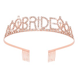 BAHABY Bachelorette Party Decorations, Wedding Tiaras for Bride, Rose Gold Tiara, Bridal Shower Decorations, Bachelorette Party Favors, Bachelorette Gifts for Bride