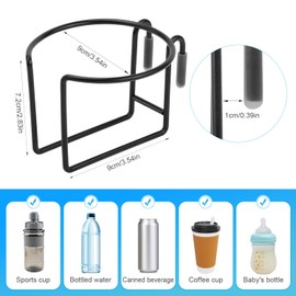2pcs Shopping Cart Cup Holder, Reusable Metal Hanging Drink Holder Portable Cup Holder for Shopping Cart for Placing Coffee Drink Tapered Cup Water Bottle