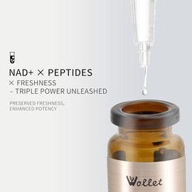 NAD+ 20000 PPM suero peptídico para microagujas, suero de paquete total activado fresco con NAD+, ácido hialurónico y péptidos, suero antienvejecimien