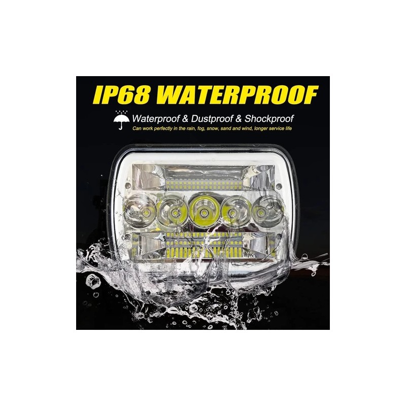 Unbranded Pair 5x7'' 7x6 LED Headlight DRL For International 9900i