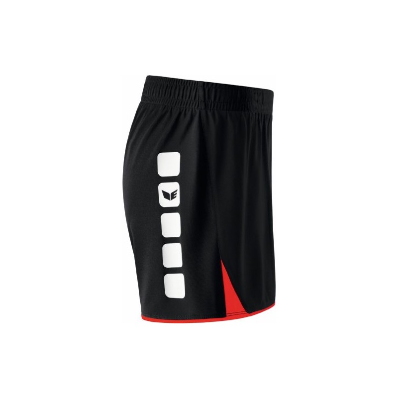erima Damen Shorts 5-Cubes ohne Innenslip, Schwarz/Rot, 40, 615409