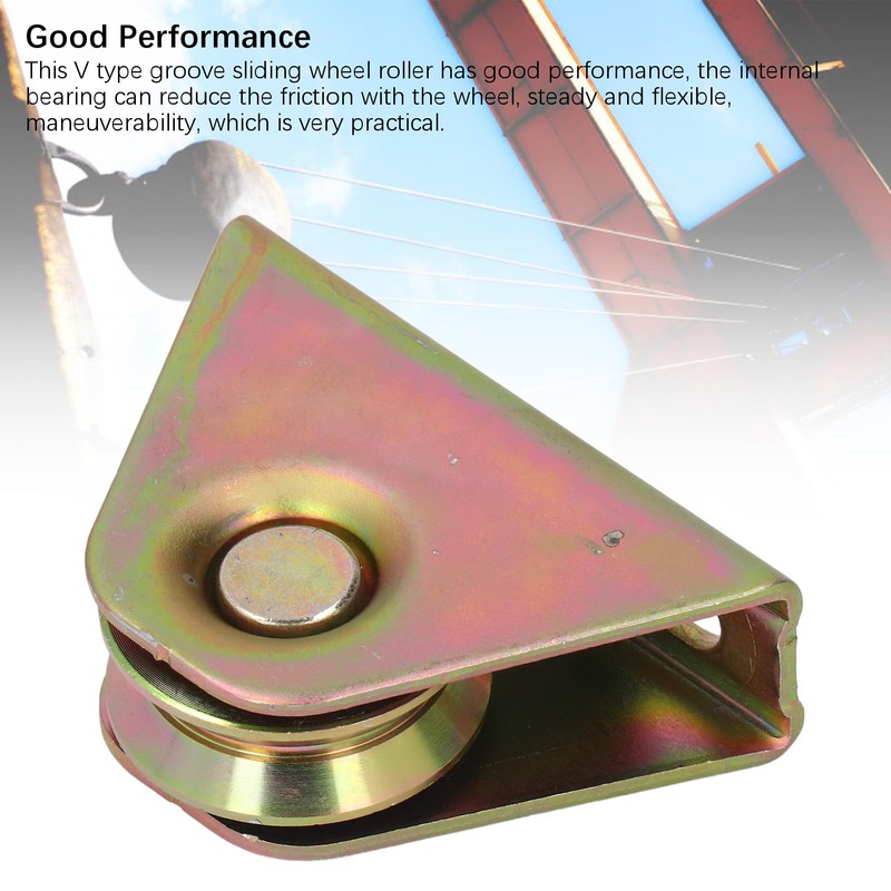 2PCS V Groove Wheel Pulley, Galvanized Alloy Steel Track Rail