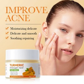 Turmeric Face Cream - Reduce The Appearance Moisturizer For Brightening & Glowing Skin, Reduce The Appearance Of Dark Spots & Wrinkles, Even Out Skin Tone, 50g