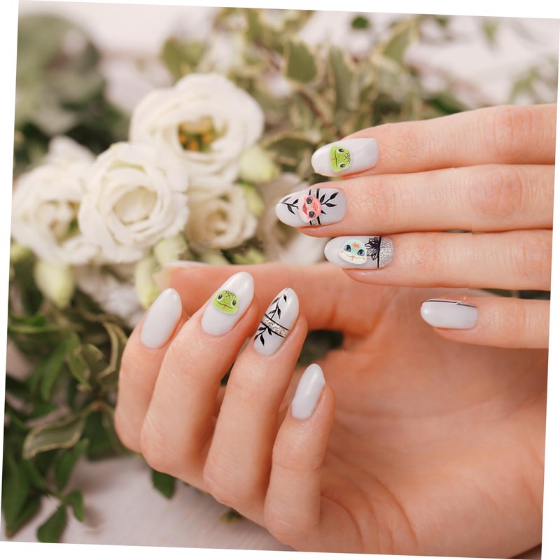 Mikinona Cute Baby Snake Nail Charms 20pcs Snake Head Nail