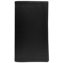 Charmoni - Cheque Book Cover - Protective Case for Checkbook, Credit Card Slot, ID, Banknote - Leather - All in One - Lightweight and Compact, A07 Black, Classic