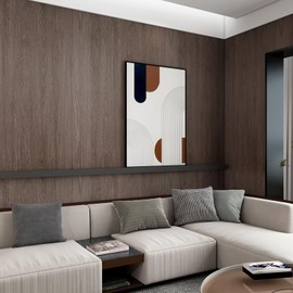 48x197inch Extra Wide Walnut Wood Wallpaper Peel and Stick Dark Brown Walnut Wood Contact Paper Wood Grain Vinyl Wrap Air Guide Slot Design Matte Thickened Self-adhesive Waterproof Wood Wall Sticker