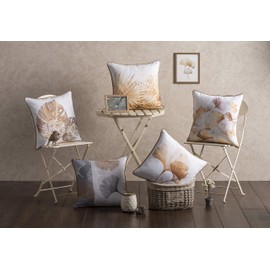 Maison d' Hermine Decorative Cushion Cover 100% Cotton 18"x18" Toile Washable Pillow Cover with Invisible Zipper for Home Décor, Office, Couch, Bedroom, Nudes - Monstera Dusk - Spring/Summer