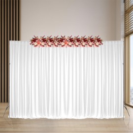 Elegant Wrinkle-Free Polyester Backdrop Curtain – 150GSM Fabric for Weddings, Parties, Baby Showers, Photography & Home Décor – Drape Panel for Stage & Event Decorations – White 3 x 6 Meters