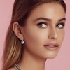 Teardrop Austrian Crystal Leverback Drop Earrings for Women 14K Rose