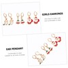 ABOOFAN 9pairs Xmas Ear Dangler Earrings Xmas Tree Snowman Santa