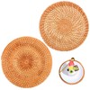 Oruola 2pcs Round Rattan Placemats, 7.1 in Woven Placemat Natural