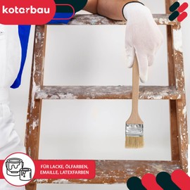 KOTARBAU® Set of 10 radiator brushes, 50 mm, angle brush, glaze brush, paint brush, wooden brush for hard-to-reach areas