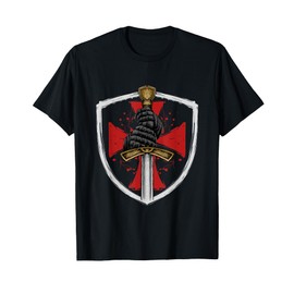 Templare Cavaliere Regalo Spada Templare e Scudo Maglietta