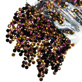 qiipii 5300PCS 3mm Golden Rose AB Resin Rhinestones for Crafting Gold Rose Flatback Jelly Resin Stones Bulk SS10 Non-Hotfix Golden AB Diamonds Gems for Nails Face Eyes Makeup Tumblers DIY Crafts Shoes